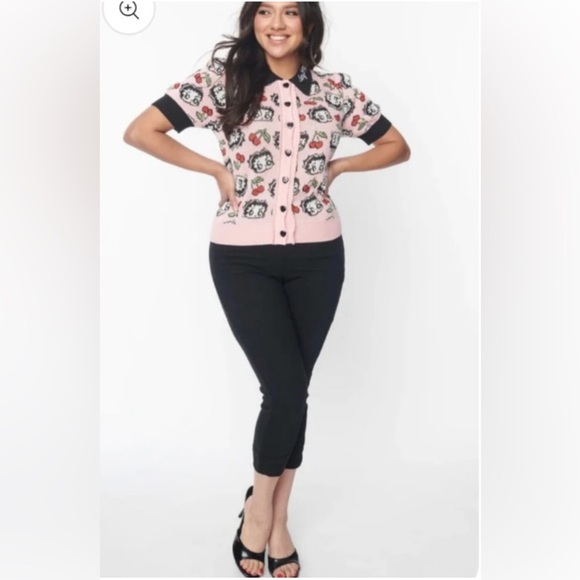 Unique Vintage x Betty Boop Collab Capri pant Black - Picture 8 of 9